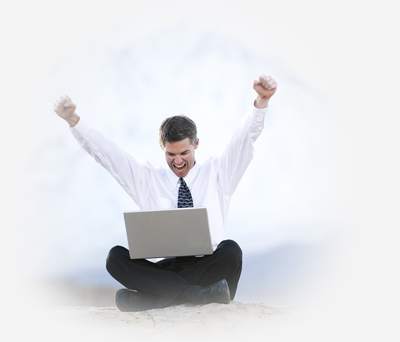 happy man laptop rock3